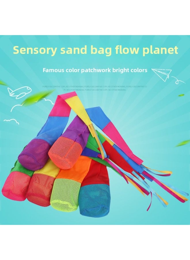 Flow Planet Kindergarten Sensor Training Equipment Color Belt Wind Resistance Ball Soft Ball Children's Toy Outdoor Throwing And Closing Ball-Color:Yellow  - Image 1