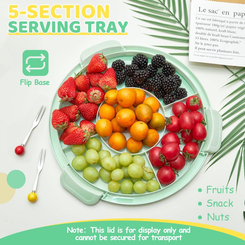 Ohuhu Cake Carrier with Lid and Handle, Ohuhu BPA-Free Cake Containers Cake Holder for 10 inch Cake with 2 Handles Cupcake Carrier - Plastic Cover Two Sided Base for Transport Pie Nuts Fruit Christmas Gifts - Image 4