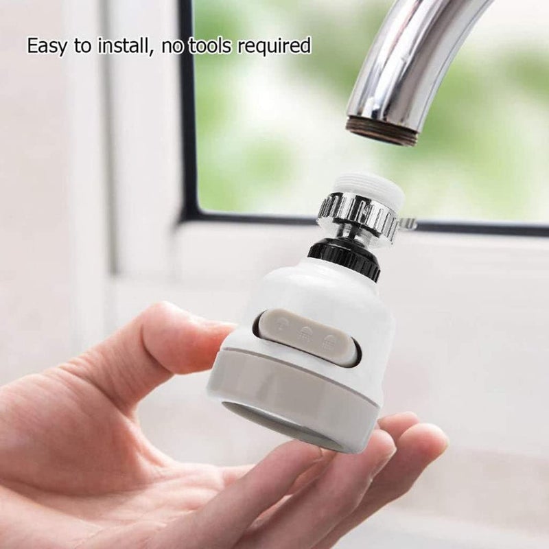 360 Degree Rotating WaterSaving Sprinkler Faucet Aerator 3Gear Adjustable Head Nozzle SplashProof Filter Extender Sprayer for Kitchen Bathroom by Smart Quality  - Image 4
