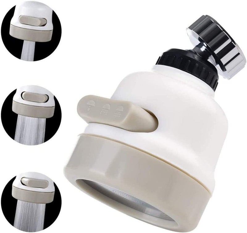 360 Degree Rotating WaterSaving Sprinkler Faucet Aerator 3Gear Adjustable Head Nozzle SplashProof Filter Extender Sprayer for Kitchen Bathroom by Smart Quality  - Image 3