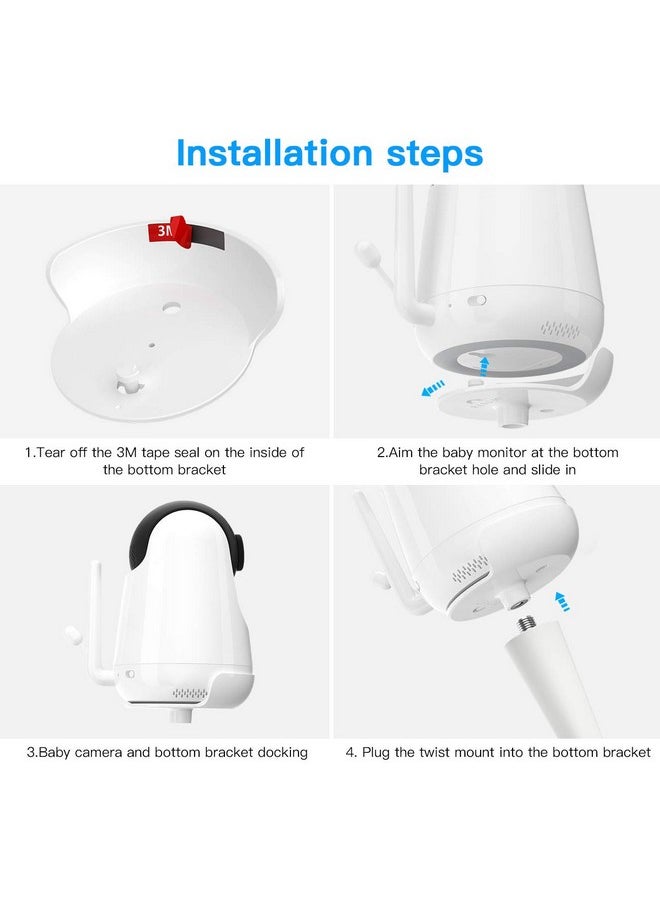 TIUIHU Baby Monitor Crib Mount For Hipp Baby Monitor Mount For Toddler Twist Versatile Mounting Kit For Vavahipp Baby Monitor(1Packwhite)  - Image 4