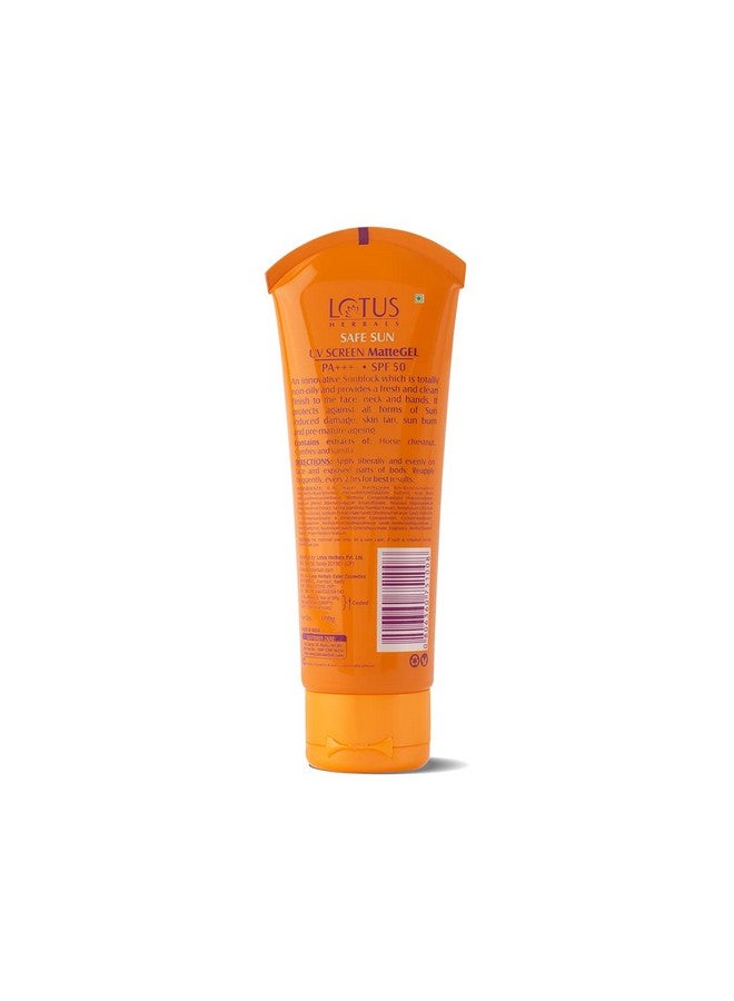 LOTUS HERBALS Safe Sun Uv Screen Matte Gel Spf 50| Comfrey,Vanilla, Horse Extract| Paraben Free, Cruelty Free, Matte Gel, No White Cast| Normal To Oily Skin| Pa+++ |100Gm  - Image 2