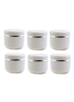 SYBL 6Pcs Empty Refillable Travel Cosmetic Cream bottles - PP Plastic White Sample Packing Makeup Face Cream Eye Cream Ointment Storage Container Vial Jar Pot(100g/3.3oz) 