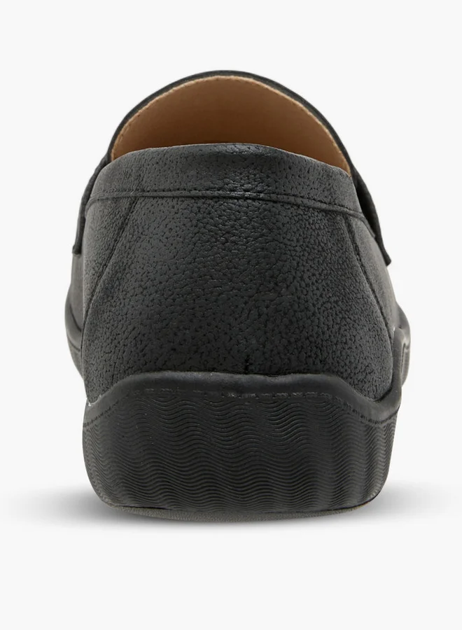 Le Confort Textured Slip-On Loafers with Metallic Trim