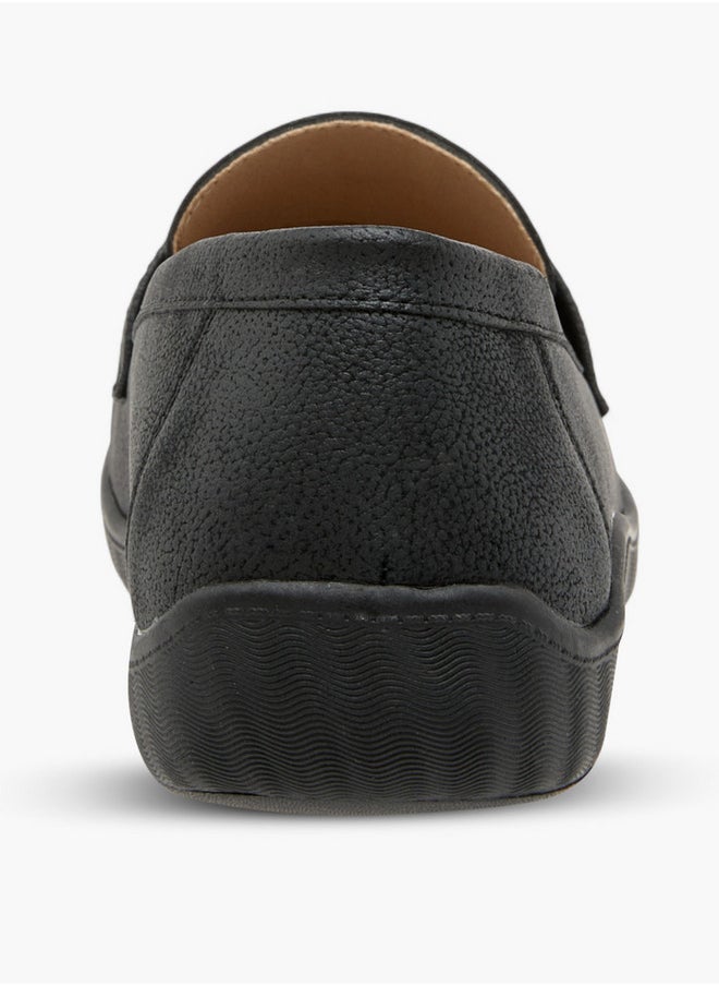 Le Confort Textured Slip-On Loafers with Metallic Trim  - Image 5