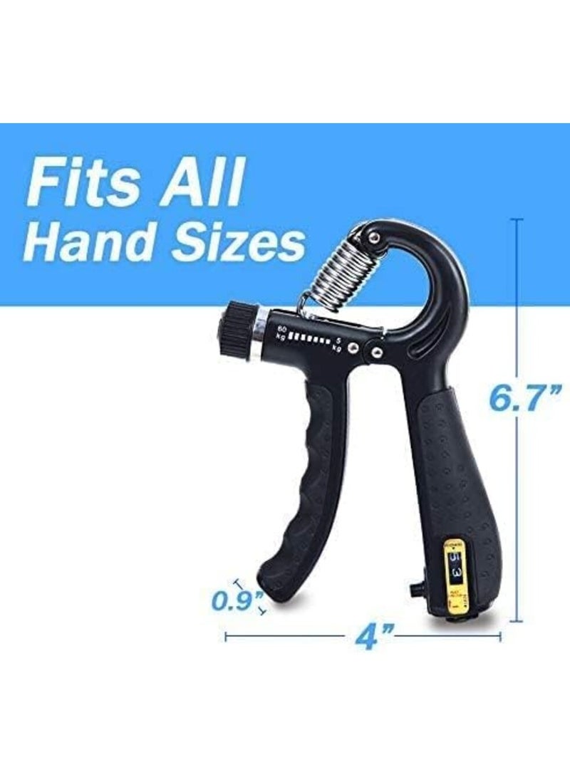 جريب ماستر مجموعة تمارين تقوية اصابع اليد 5 قطع  قبضة قابلة للتعديل مع عداد للتدريب والتمرين - Image 3