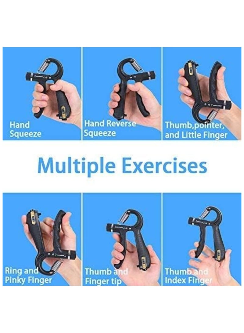 جريب ماستر مجموعة تمارين تقوية اصابع اليد 5 قطع  قبضة قابلة للتعديل مع عداد للتدريب والتمرين - Image 4