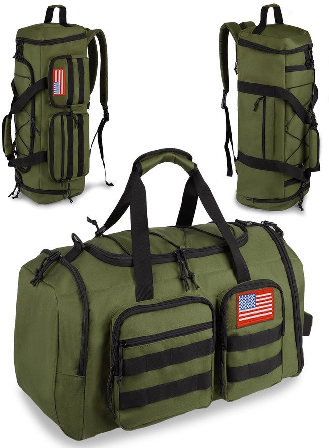 ATRIPACK Tactical Gym Bag for Men，50L Large 3 in 1 Sports Duffle Bag with Shoes Compartment for Travel,Water Resistant Travel Backpack Weekender Overnight Bag with Wet Pocket for Women, Green, Medium - Image 1