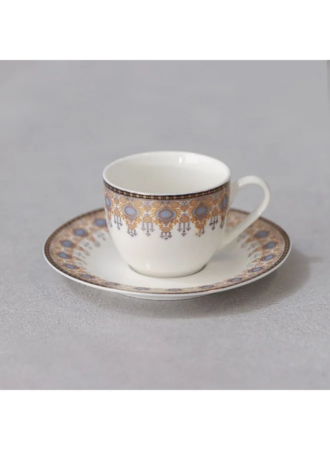 دانوب هوم Sahara 12-Piece New Bone China Coffee Cup Set 90Ml -Serve 6