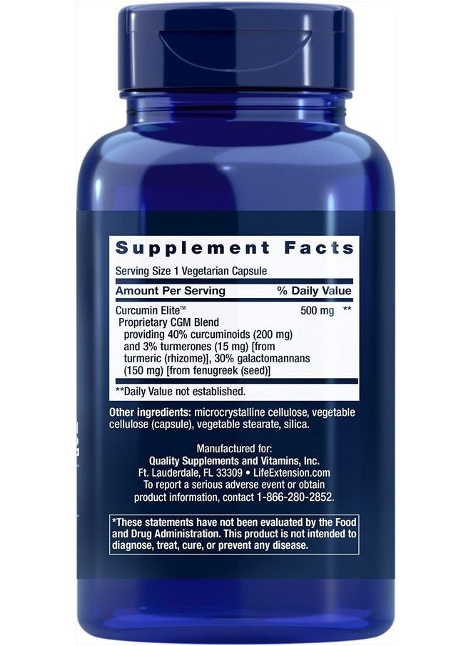 Life Extension - Curcumin Elite Turmeric Extract, 90 Veg Capsules - Image 1