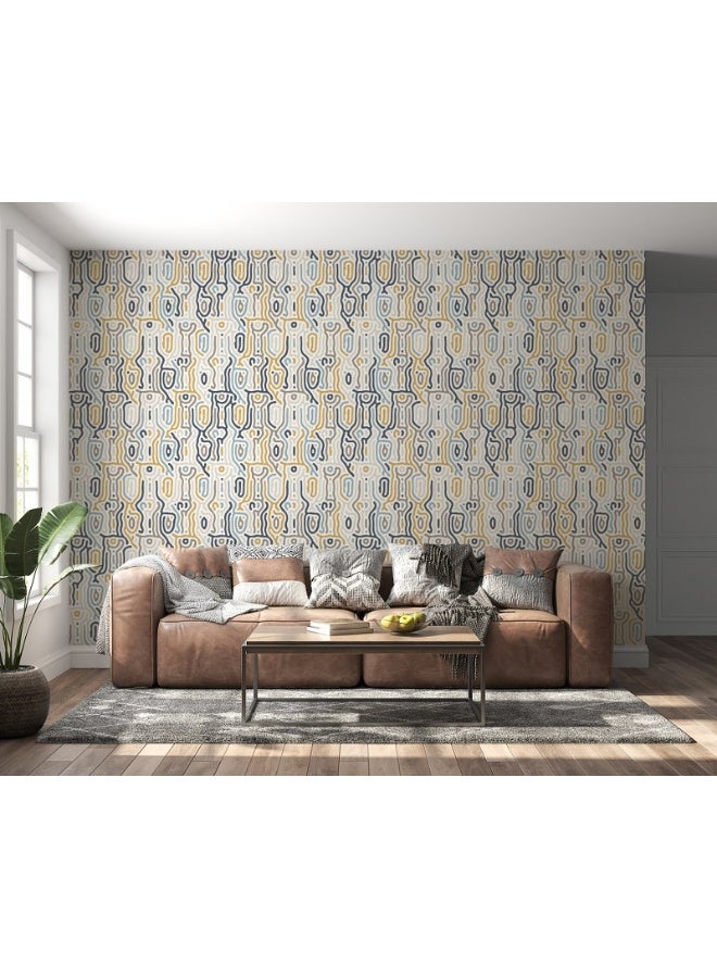 هوم جاليري ورق حائط من القماش الطبيعي ذو الخلفية العضوية المجردة يغطي مساحة تصل إلى 4.2 متر × 3 متر مع لاصق وأداة تنعيم - Image 5