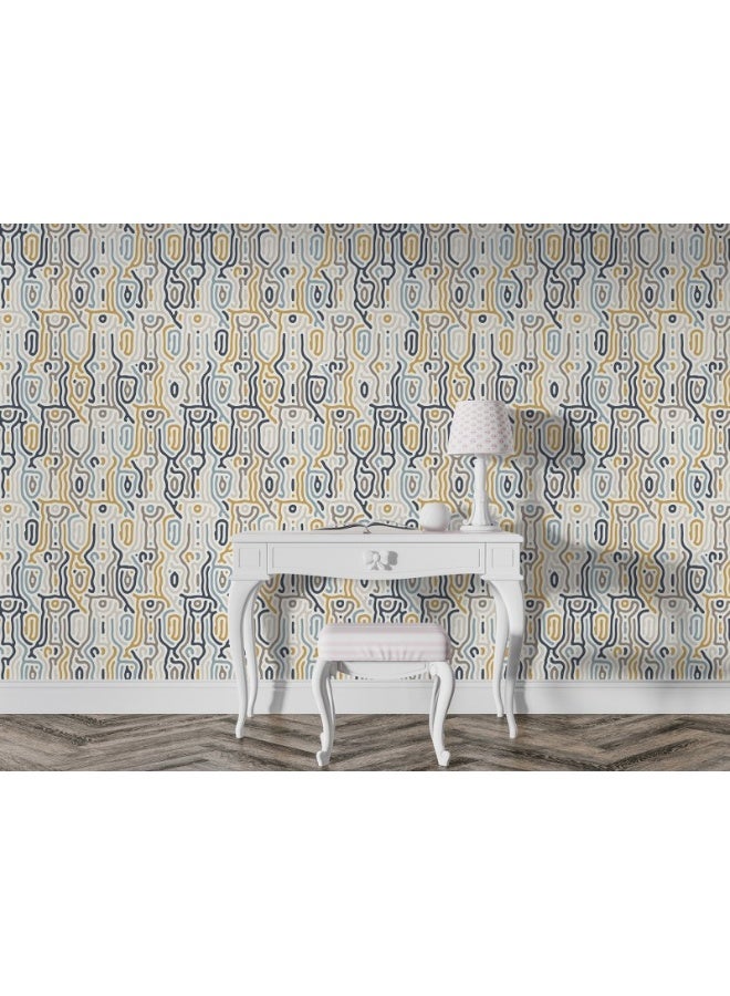 هوم جاليري ورق حائط من القماش الطبيعي ذو الخلفية العضوية المجردة يغطي مساحة تصل إلى 4.2 متر × 3 متر مع لاصق وأداة تنعيم - Image 4