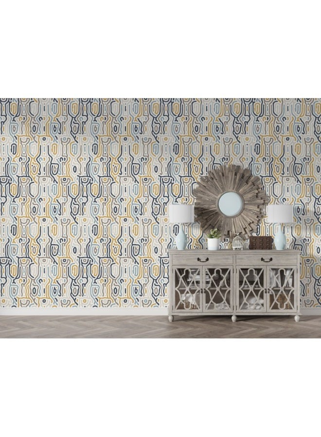 هوم جاليري ورق حائط من القماش الطبيعي ذو الخلفية العضوية المجردة يغطي مساحة تصل إلى 4.2 متر × 3 متر مع لاصق وأداة تنعيم - Image 2