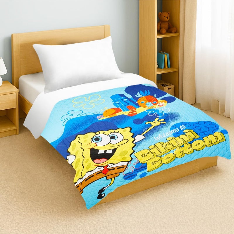Spongebob Squarepants طقم غطاء سرير سبونجبوب مزدوج للأطفال - حزمة مع غطاء سرير مبطن لسرير كامل بالإضافة إلى ملصقات، وأكثر | طقم سرير سبونجبوب مزدوج للأولاد والبنات - Image 2