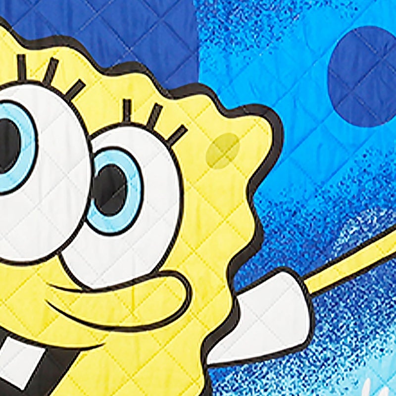 Spongebob Squarepants طقم غطاء سرير سبونجبوب مزدوج للأطفال - حزمة مع غطاء سرير مبطن لسرير كامل بالإضافة إلى ملصقات، وأكثر | طقم سرير سبونجبوب مزدوج للأولاد والبنات - Image 4