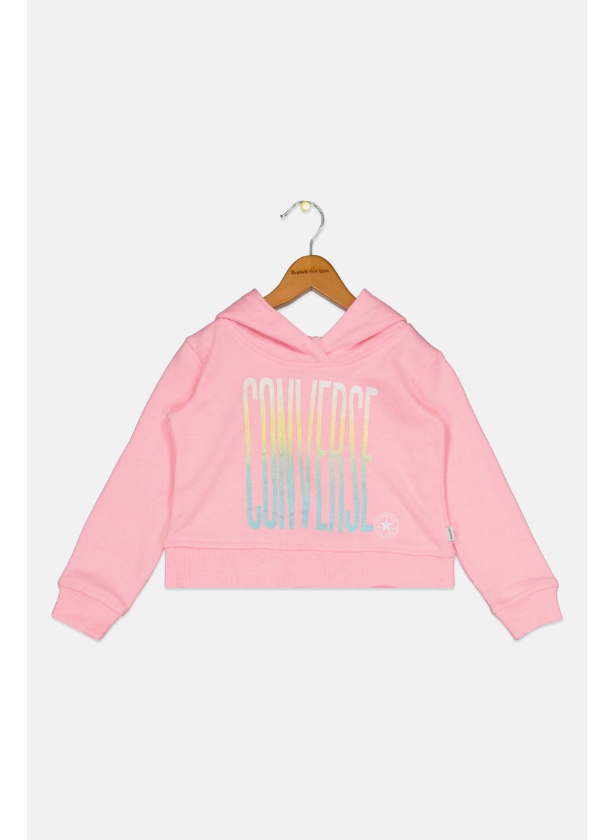 PUMA Toddlers Girl Brand Logo Long Sleeve Outdoor Hoodies, Pink  - Image 1