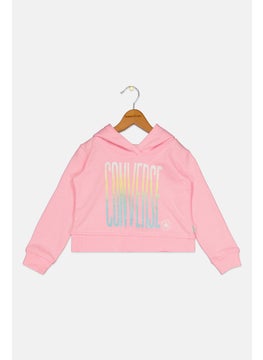 PUMA Toddlers Girl Brand Logo Long Sleeve Outdoor Hoodies, Pink  - Image 1