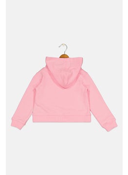 PUMA Toddlers Girl Brand Logo Long Sleeve Outdoor Hoodies, Pink  - Image 2