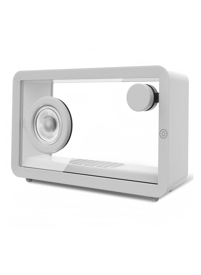 Transparent Bluetooth Speaker, 8W, Bluetooth 5.1/AUX, 5 Modes, 7 RGB Lights, Glass Wireless Speaker, Ideal for Desk u0026 Room Decor, Birthday Gift, White - Image 1