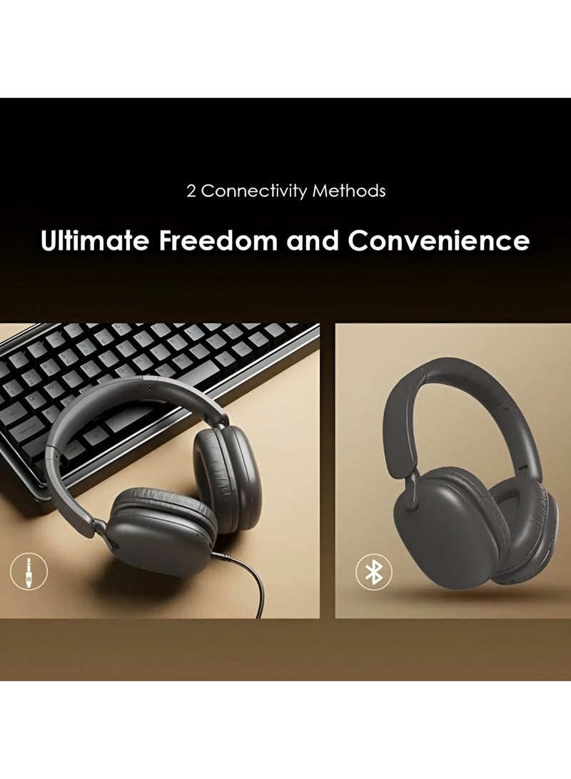 OHP 317 Wireless Headphones - Heavy Bass Technology - Sound360 Surround Sound - Up to 65 Hours of Playtime - Bluetooth 5.3 - Type-C Input - Foldable Design - Black - Image 5