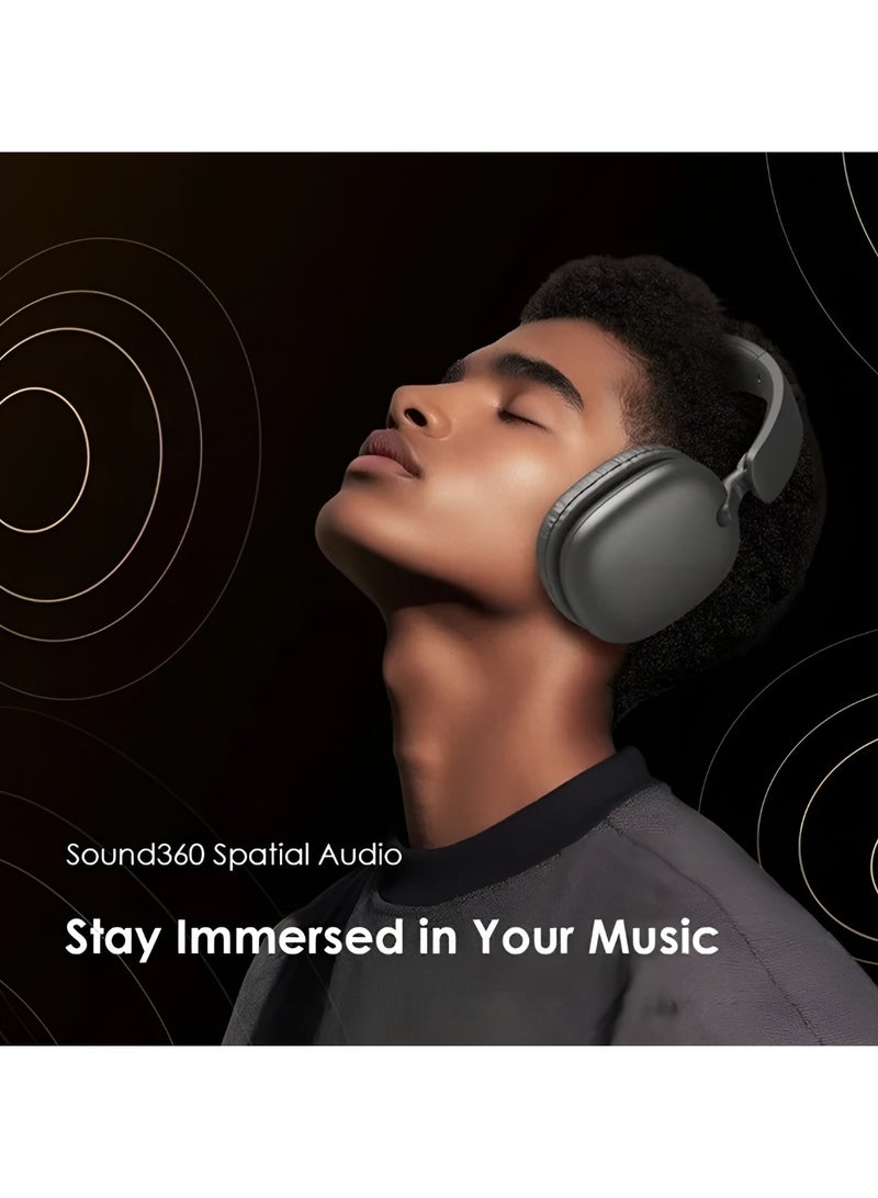 OHP 317 Wireless Headphones - Heavy Bass Technology - Sound360 Surround Sound - Up to 65 Hours of Playtime - Bluetooth 5.3 - Type-C Input - Foldable Design - Black - Image 4