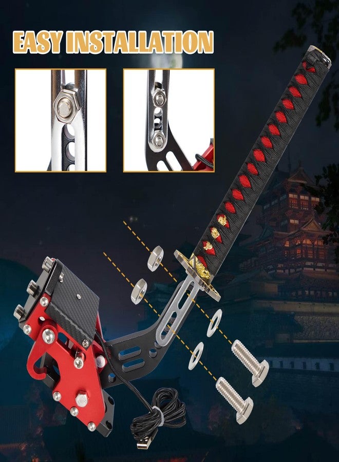 YESHMA 64 Bit USB Katana Handbrake Samurai Sword PC Handbrake Compatible With G25/27/29/920 T500 T300,Professional Gaming Peripherals using for Racing Games(Without Clamp), 26 cm, Black - Image 3