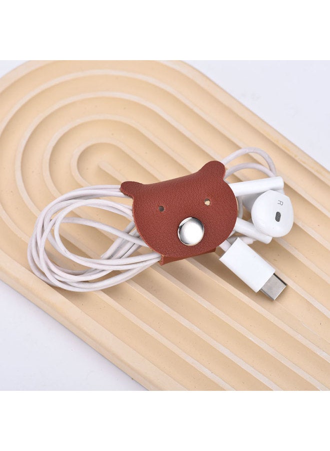 Loquat Data Cable Storage Artifact Cable Tie Organizer Computer Cable Tie With Desktop Wire Route Fixed Tie Winding-Color:Bear Winding-random Color-2 Pack - Image 3