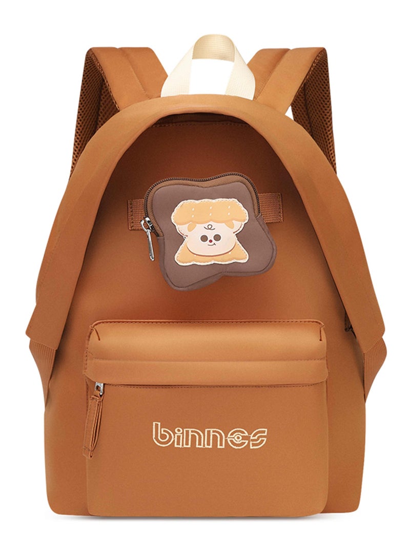 Binnes Premium 14-inch Kids Backpack Light Weight Water Resistant Multifunctional School Backpack for Girls and Boys, BNS6015, Chocolate - Image 3