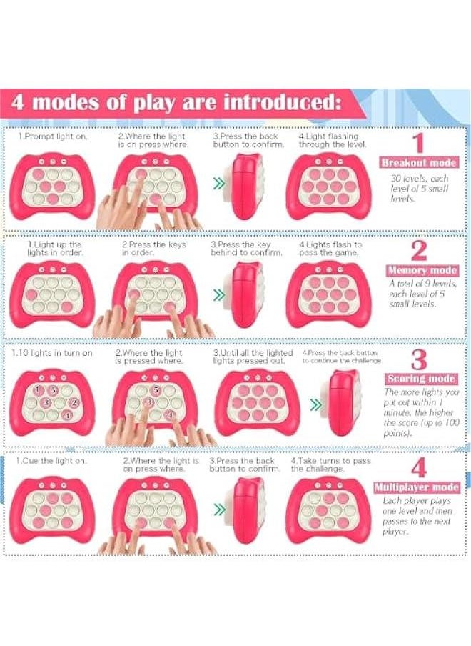 MOXO Game Fidget Toys for Kids Quick Push Electronic Light Up Games Deression Breakthrough Puzzle Game hine for Adults Stress Anxiety  Pink  - Image 4