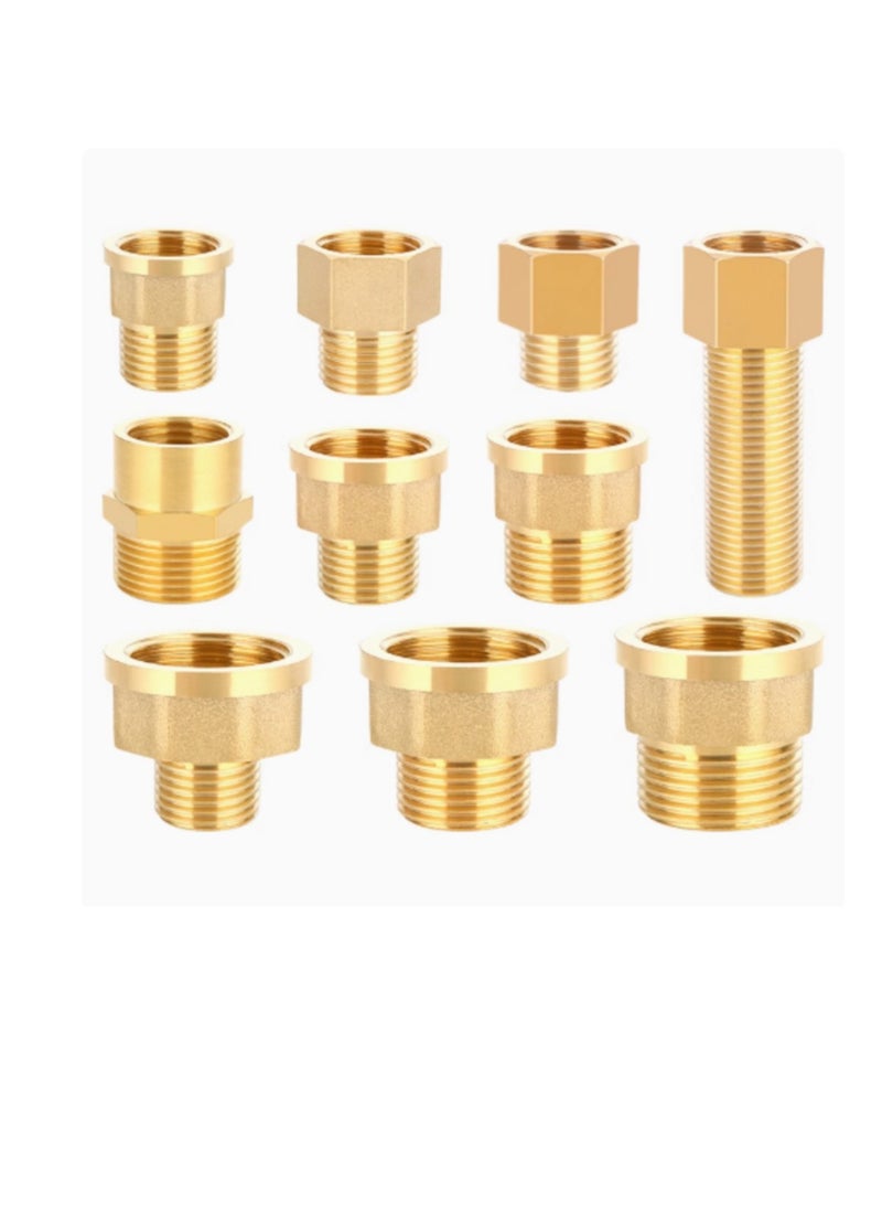 GA,Brass Nipple socket, BSP MaleAnd Female Thread Connectors, Heavy-Duty 1200 PSI, NPT Brass Adapter 1/2" Female to 1/2" Male Adaptor  - Image 2