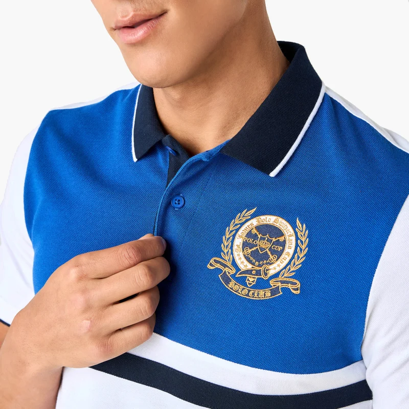 Splash FAV Embroidered Colourblock Polo T-shirt