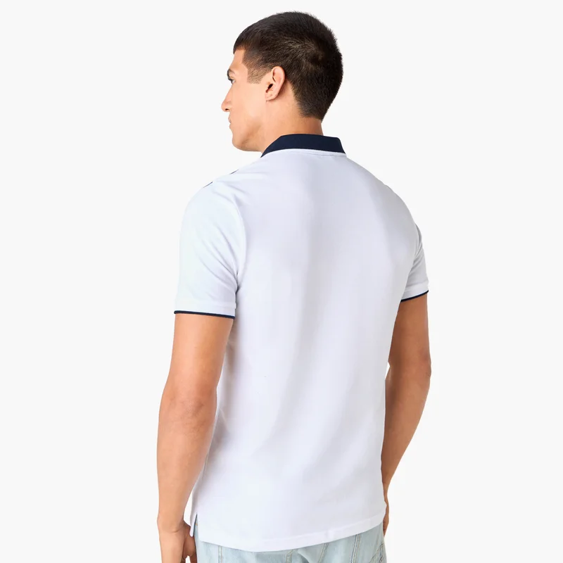 Splash FAV Embroidered Colourblock Polo T-shirt