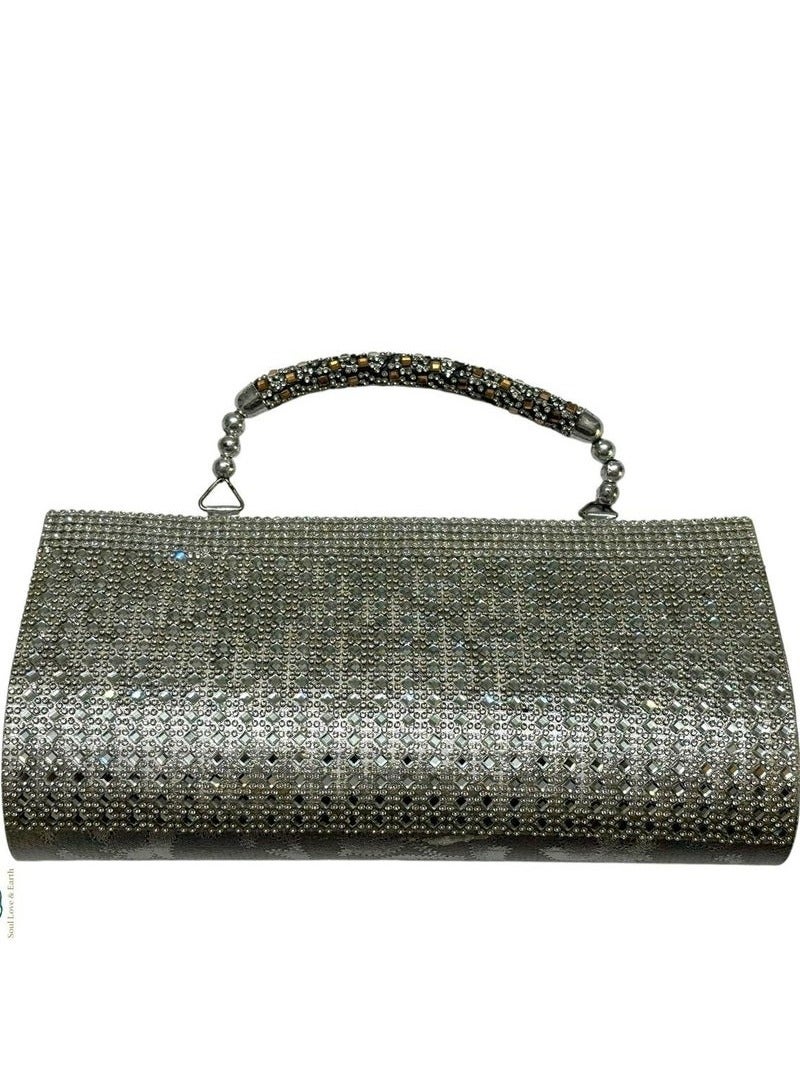 Soul Love & Earth Women Evening Clutch Purse Ladies HandBag Tote Bags Clutch Bag, Clutch Bag Banquet Wedding Clutch Purse Fashion Pleated Clutch Purse For Women All-match Shoulder Hand Bag Evening morning Clutch Bag  Crossbody Bag for Wedding Formal Cocktail Party