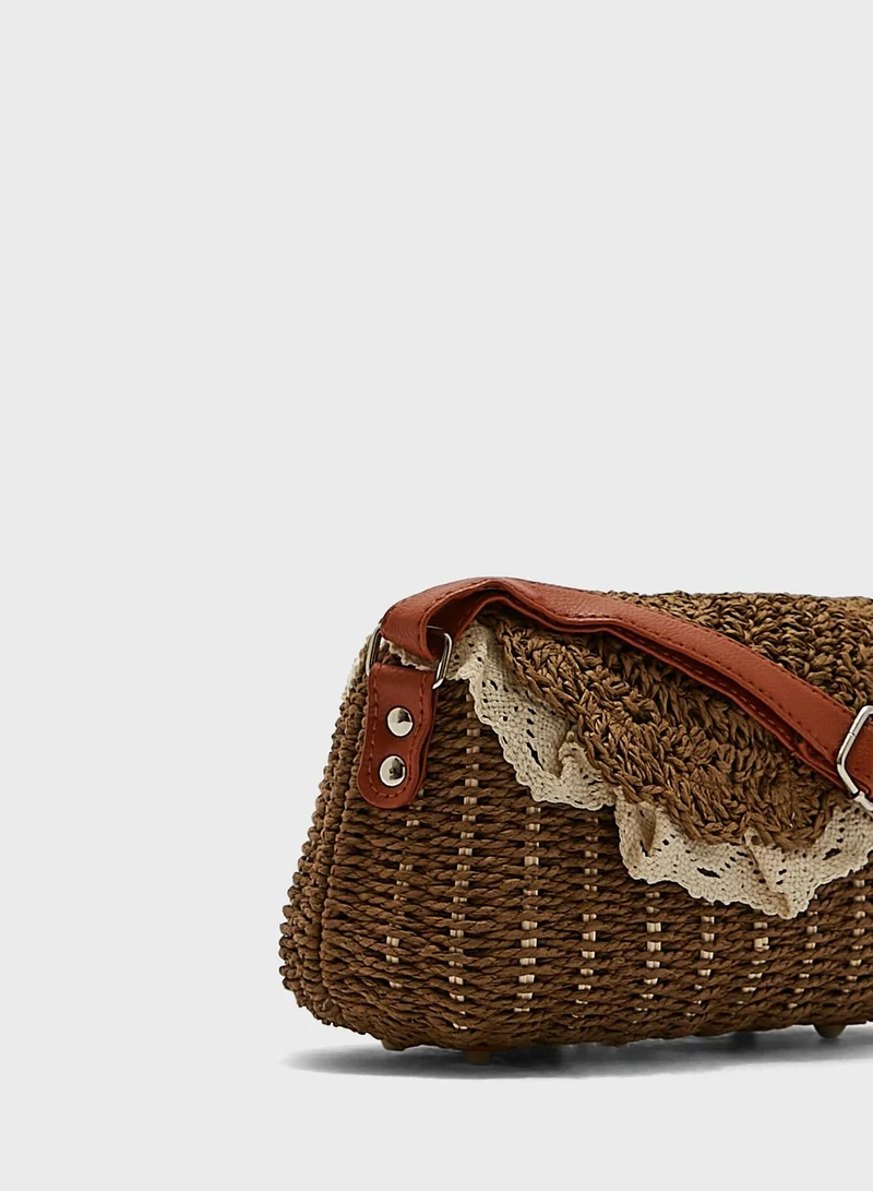 Ayra Macrame Border Crossbody Bag