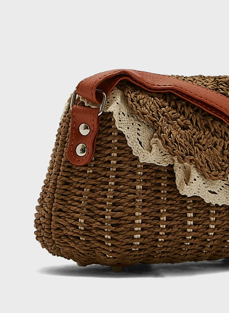 Ayra Macrame Border Crossbody Bag