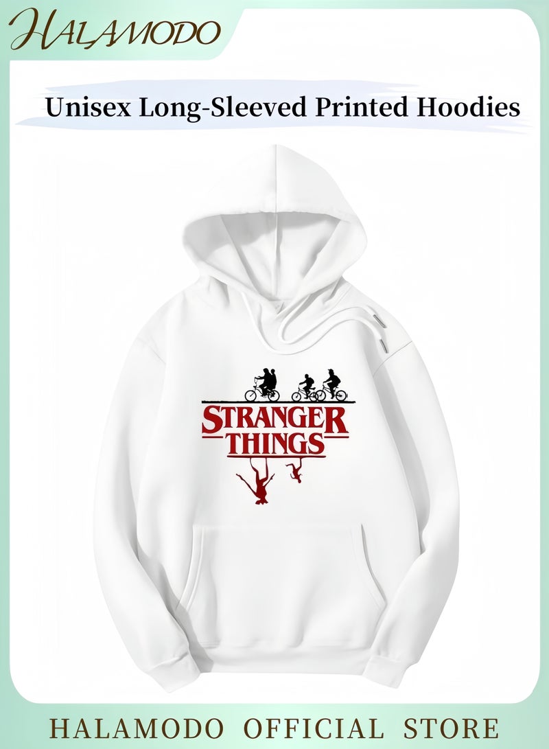 HALAMODO Unisex Hoodies Long-Sleeved Printed Tops Casual Sweatshirts Fashion Youth Pullovers Soft Sportswear with Drawstrings & Large Pockets for Daily Wear - Image 1
