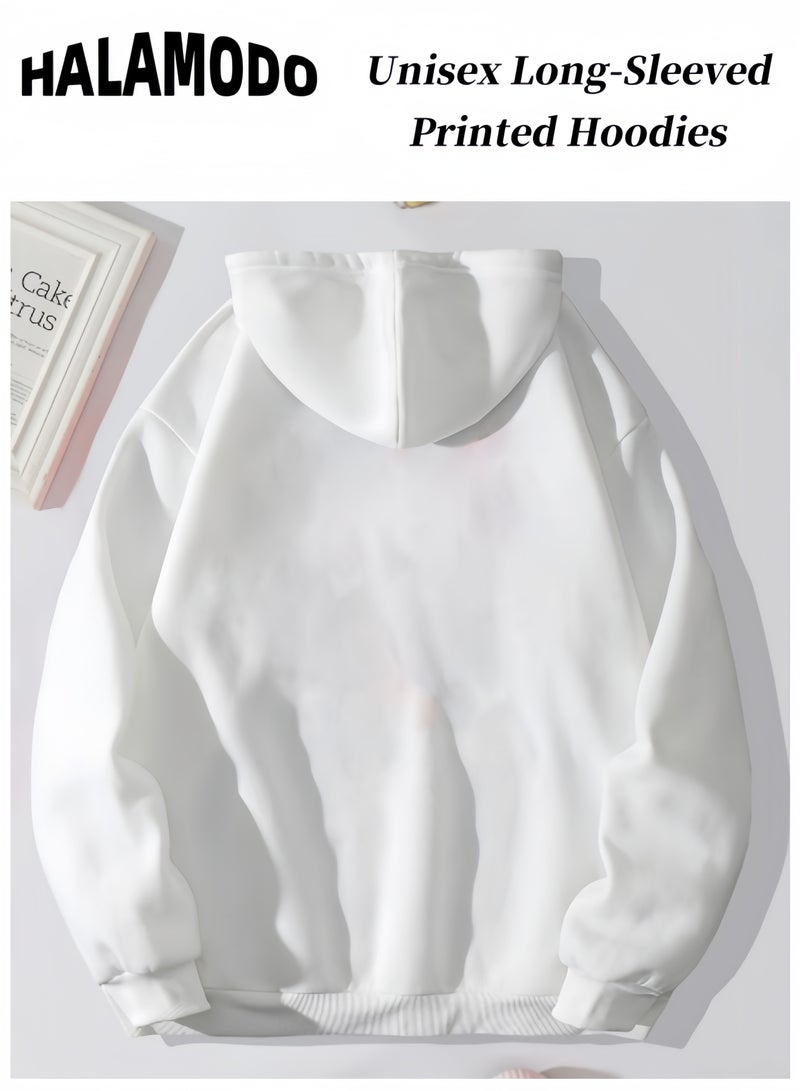 HALAMODO Unisex Hoodies Long-Sleeved Printed Tops Casual Sweatshirts Fashion Youth Pullovers Soft Sportswear with Drawstrings & Large Pockets for Daily Wear - Image 3