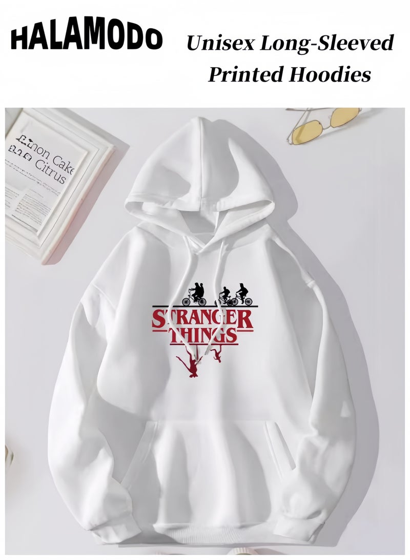 HALAMODO Unisex Hoodies Long-Sleeved Printed Tops Casual Sweatshirts Fashion Youth Pullovers Soft Sportswear with Drawstrings & Large Pockets for Daily Wear - Image 2