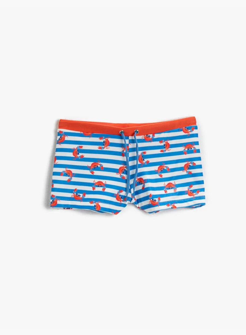 كوتون Swimtrunk Crab Printed Drawstring