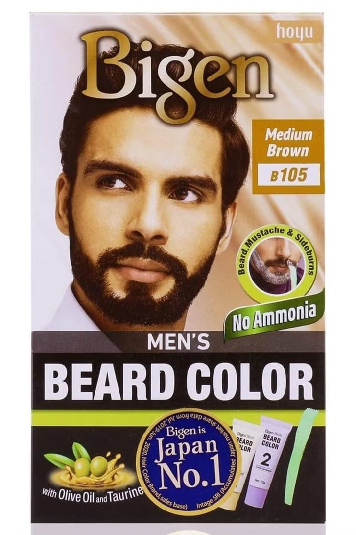 بايجن صبغة لون لحية رجالي بني متوسط ​​B105 خالية من الامونيا - Image 2