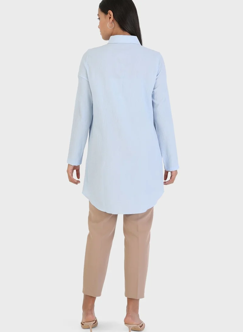 Tavin by Modanisa  Button Down Shirt Tunic for Women | Best Price UAE