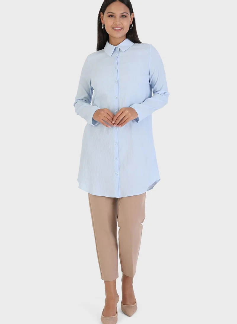 Tavin by Modanisa  Button Down Shirt Tunic for Women | Best Price UAE