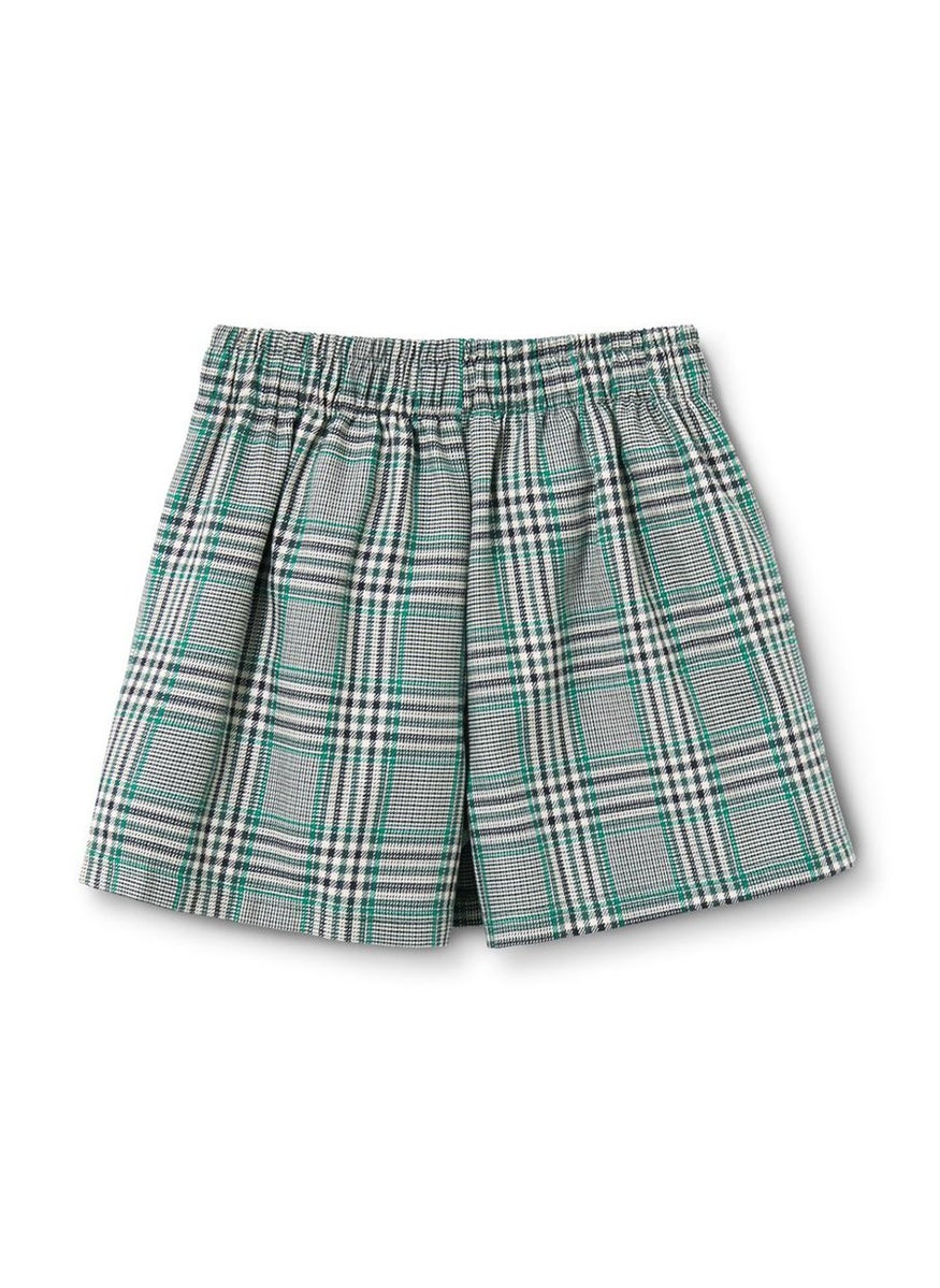 Tchibo Kids Girl Checkered Pull On Skorts, Green Combo  - Image 3