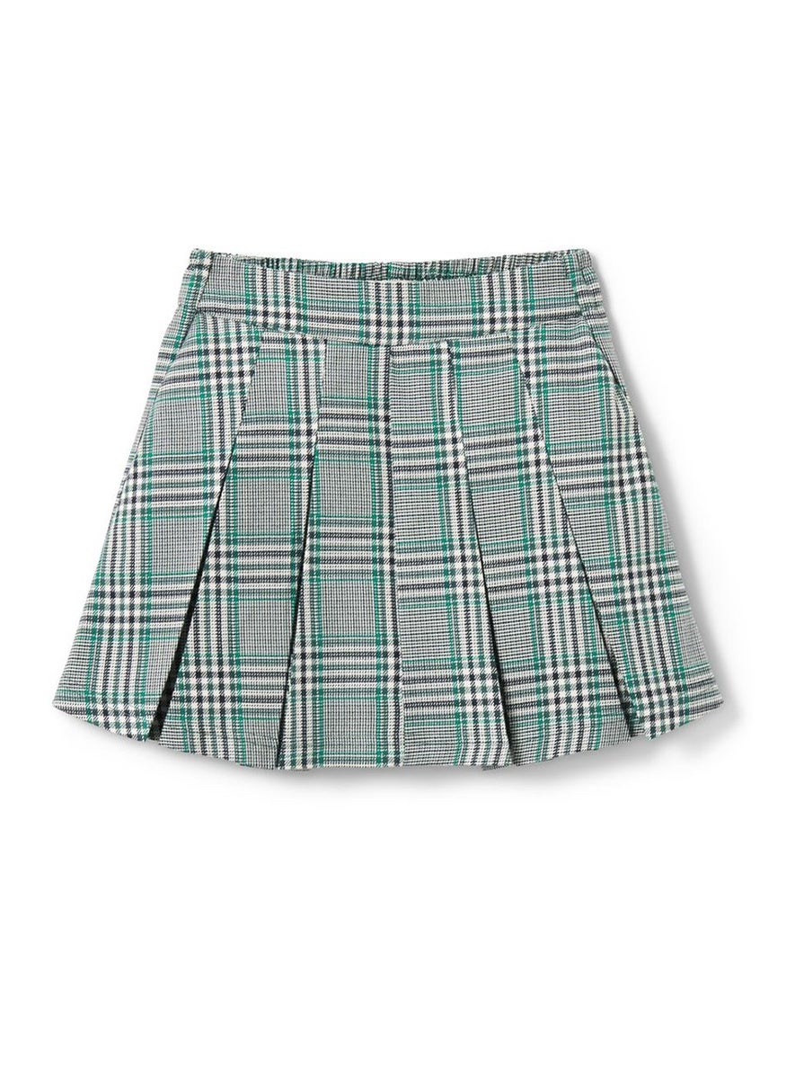 Tchibo Kids Girl Checkered Pull On Skorts, Green Combo  - Image 2