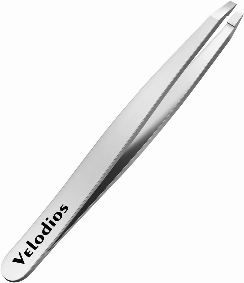Velodios Professional Precision Tweezers for Women and Men Stainless Steel Flat Tip Tweezers for Eyebrow Facial HairChin Hair and Ingrown Hair Removal