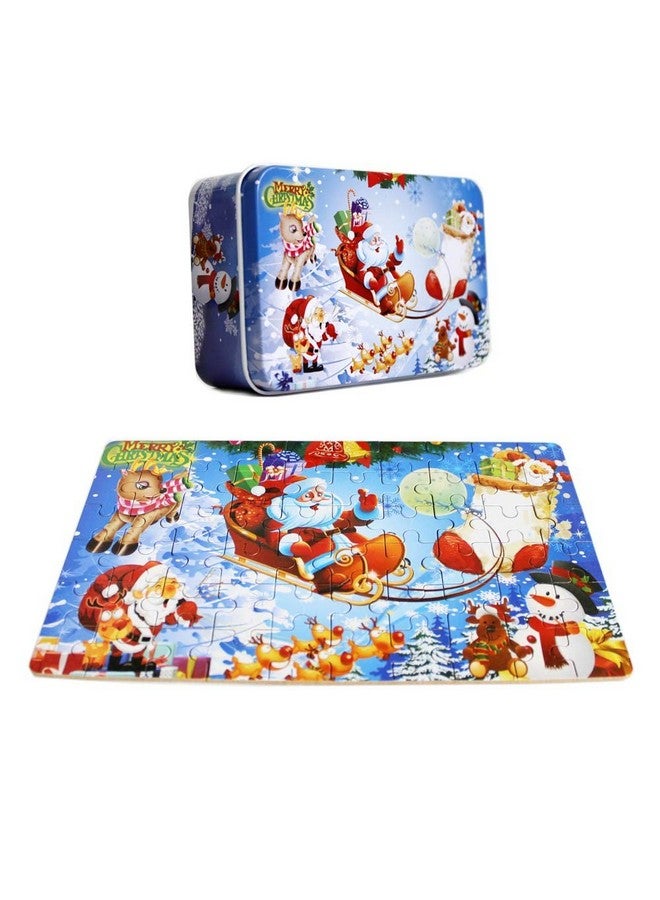 Goodplay 60 Piece Wooden Jigsaw Puzzle in an Box Merry Christmas Xmas Santa Claus Early Childhood Education Puzzle Wooden Cartoon Toys - Image 1