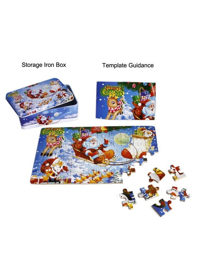 Goodplay 60 Piece Wooden Jigsaw Puzzle in an Box Merry Christmas Xmas Santa Claus Early Childhood Education Puzzle Wooden Cartoon Toys - Image 3