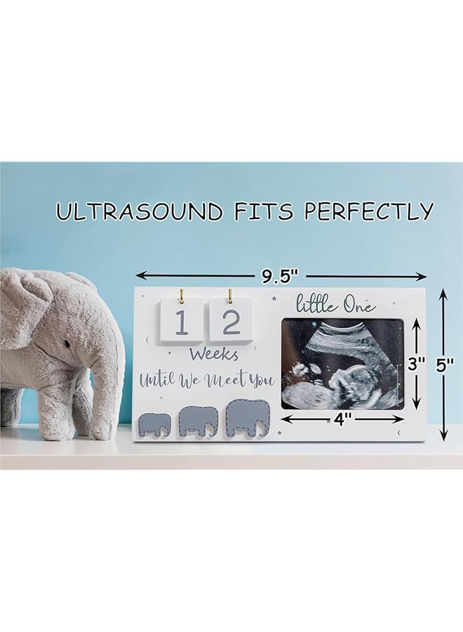 إيروريكس إطار صور سونار مع العد التنازلي لأسابيع الحمل، إطارات صور سونار جميلة للطاولة أو الحائط، تهنئة بالحمل، هدية للآباء المتوقعين - Image 2