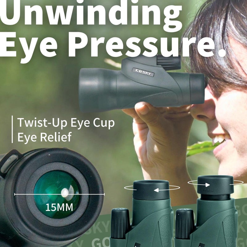 GOSKY Gosky 12x55 HD Monocular Telescope with BAK4 Prism & FMC Lens, Lightweight with Smartphone Adapter - For Bird Watching, Hunting, Hiking, Traveling  - Image 2