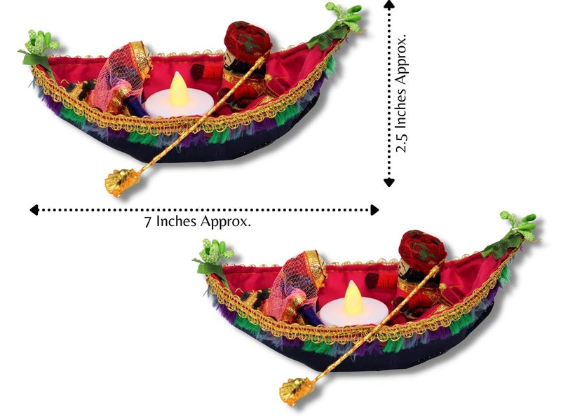 JH Gallery Recycled Material Rajasthani Raja Rani Puppet/Dolls Decorative Tealight Candle Holder (Pack of 2) - Image 2